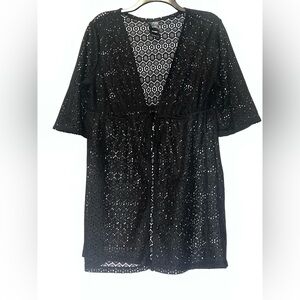 Catalina Black Crochet Swim Cover-Up